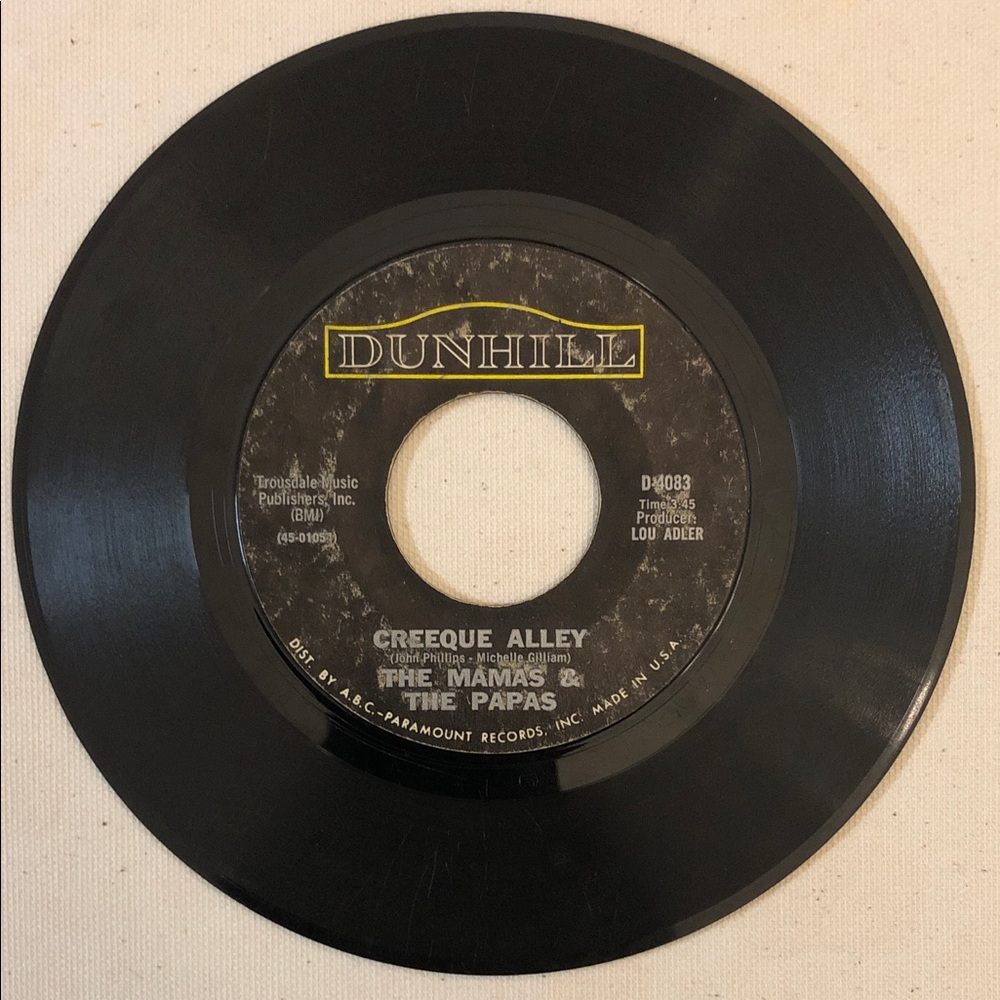 The Mamas & The Papas Vinyl 45 Record Did You Ever Want to Cry